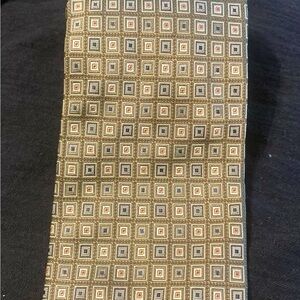 Valerio Garati Tie Pure Silk Handmade Black/Gold/White‎ Geometric Small Squares